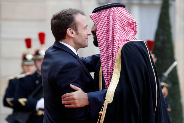 French President Emmanuel Macron welcomes Saudi Arabia
