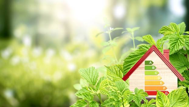 Energy,Efficiency,Chart,On,Eco,Friendly,House.,Ecology,,Go,Green,