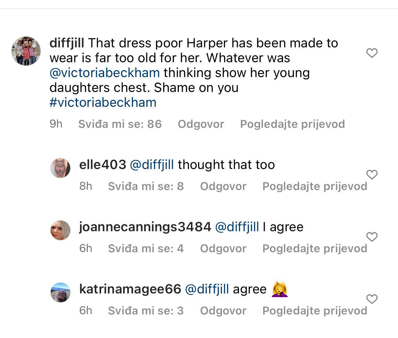 Victoria Beckham odjenula kći (11) u dekoltiranu haljinu, ljudi zgroženi: 'Ma sram te bilo!'