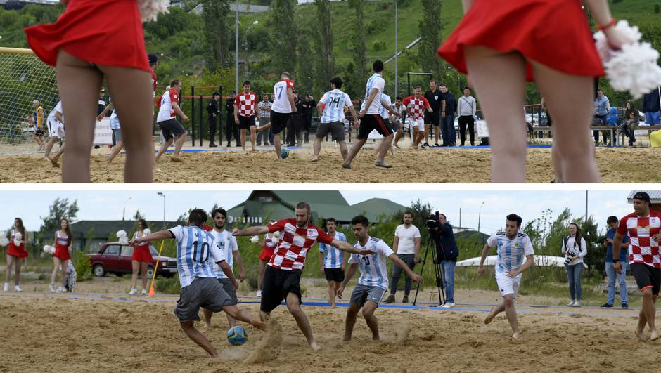 Dok Hrvati i Argentinci igraju, vjetar navijačicama diže suknju