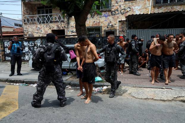 Police operation against drug trafficking at the favela do Penha in Rio de Janeiro