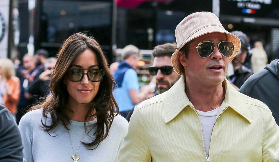 Formula One British Grand Prix Brad Pitt and partner arrive ahead of the Formula One Qatar Airways British Grand Prix at