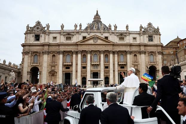 Pope Leo XIV holds his first general audience in St. Peter's Square at the Vatican
