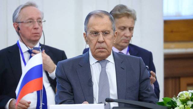 Russian Foreign Minister Sergei Lavrov attends the second 3+3 Regional platform summit in Tehran