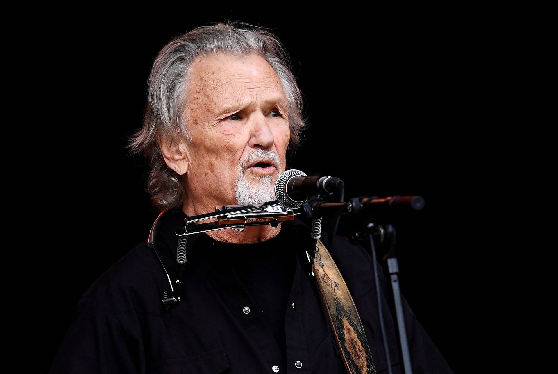 FILE PHOTO: Kris Kristofferson performs on the Pyramid Stage at Worthy Farm in Somerset during the Glastonbury Festival