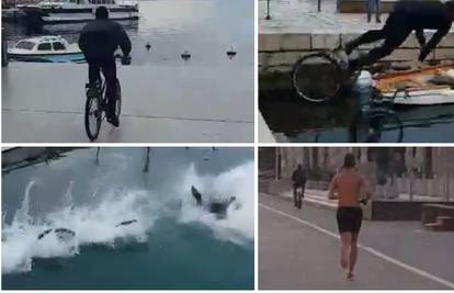 Za njih nema zime: Biciklom se bacio u more, drugi trči polugol