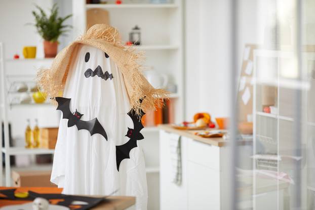 Child in scary Halloween costume