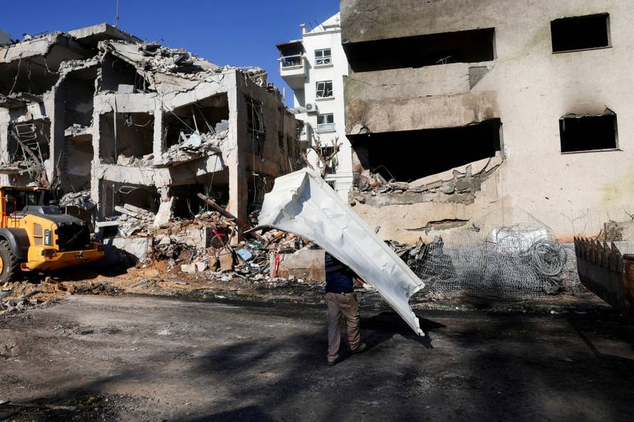 Aftemath of Iranian missile strike, after Israel and the U.S. launched strikes on Iran