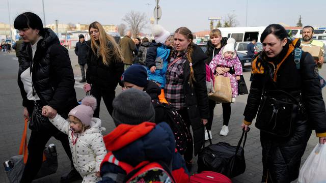 FILE PHOTO: People flee Russia's invasion of Ukraine, in Przemysl
