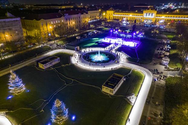 Pogled iz zraka na Advent u Zagrebu