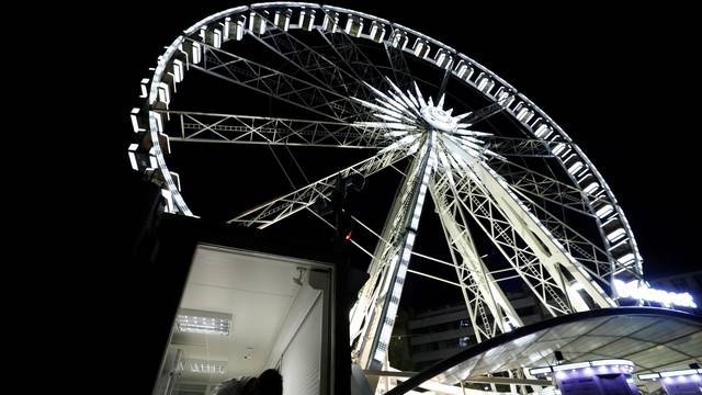 A chef prepares food as Michelin-starred restaurant Costes moves into the Budapest Eye ferris wheel during the coronavirus outbreak