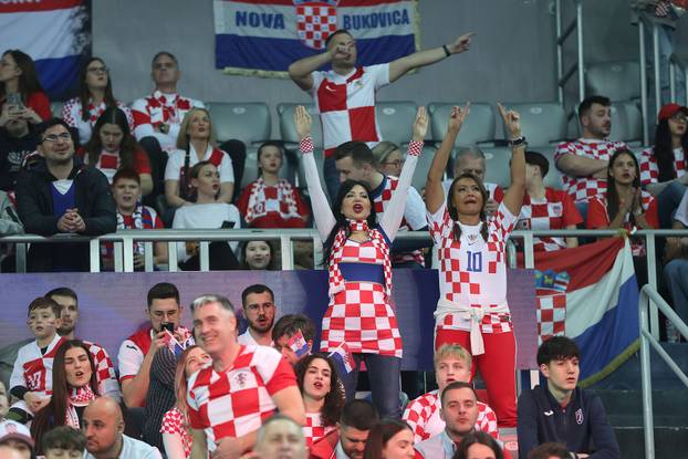 Zagreb: Navijači na susretu Francuske i Hrvatske na IHF Svjetskom rukometnom prvenstvu 2025.