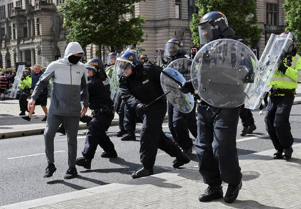 Protest against illegal immigration, in Liverpool