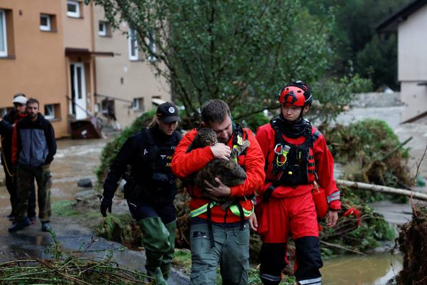 Aftermath of heavy rainfall in Jesenik