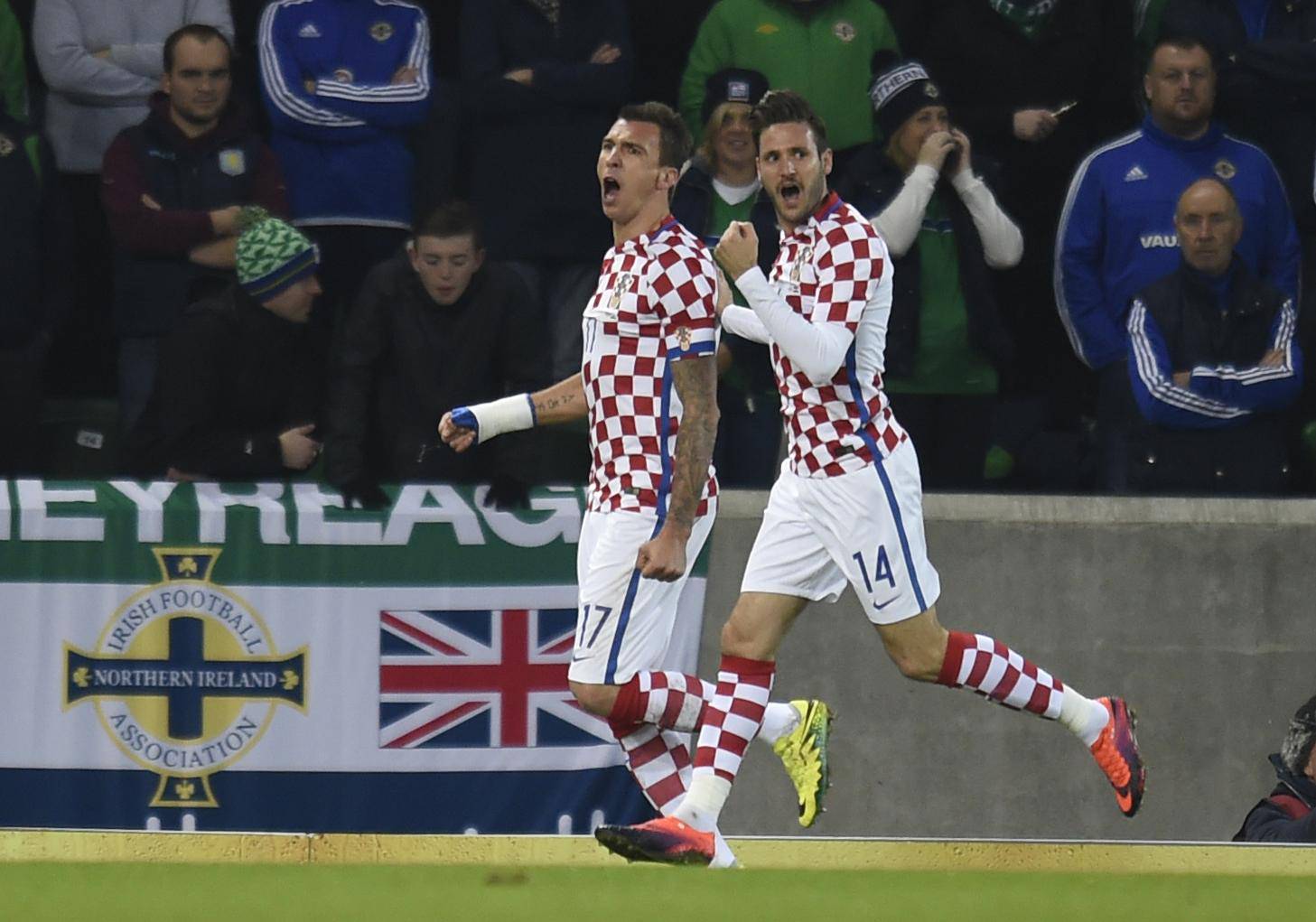 Croatia's Mario Mandzukic celebrates scoring their first goal