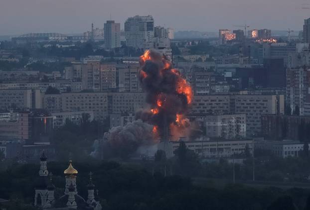 Russian drone and missile strike in Kyiv
