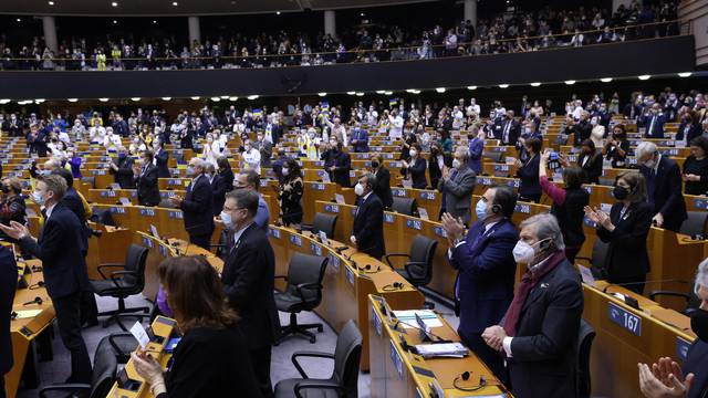 The European Parliament special session to debate its response to the Russian invasion of Ukraine, in Brussels