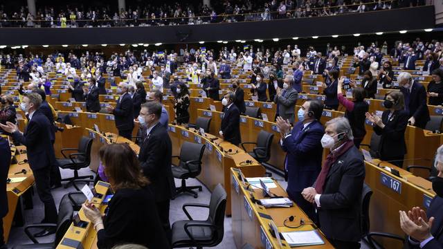 The European Parliament special session to debate its response to the Russian invasion of Ukraine, in Brussels