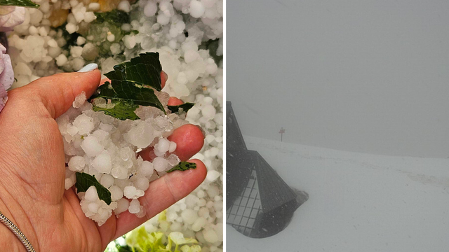 VIDEO Nevrijeme pogodilo Istru, padala je i tuča. U Sloveniji ima i snijega. Žuti alarm za obalu