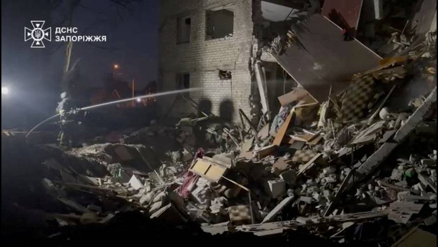 Aftermath of a Russian missile and drone attack in Zaporizhzhia