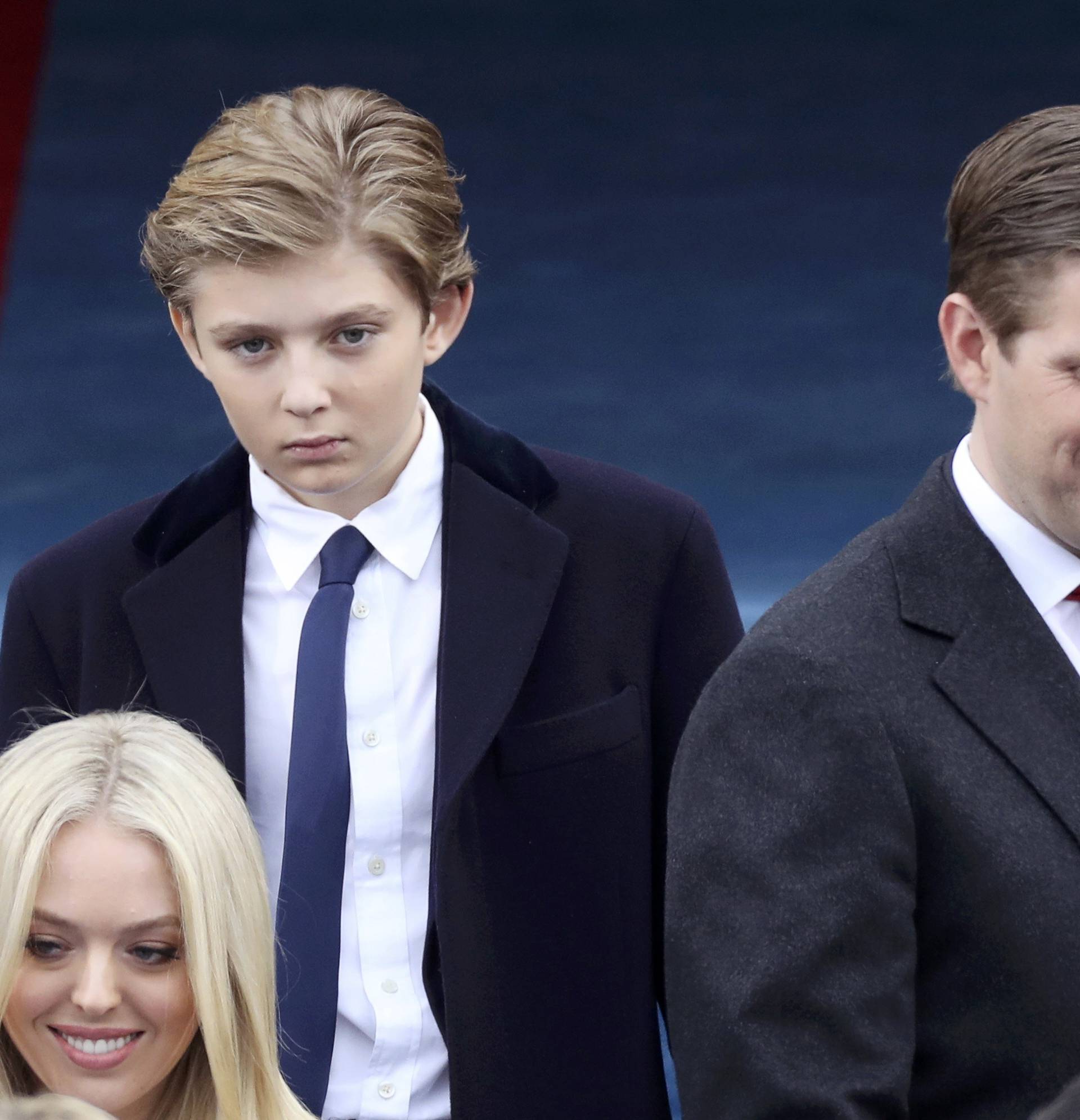 Barron Trump and Eric Trump arrive for inauguration ceremonies swearing in Donald Trump as the 45th president of the United States on the West front of the U.S. Capitol in Washington