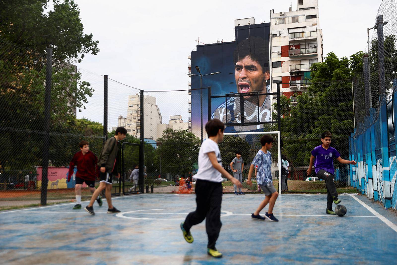 Mural to celebrate Maradona's brithday in Buenos Aires