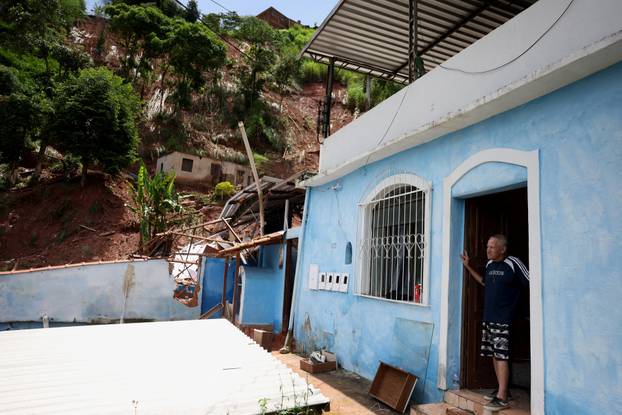 Aftermath of heavy rains in southeastern Brazil