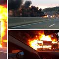 Gorio autobus na autocesti A1: 'Bilo je strašno, eksplodiralo je'