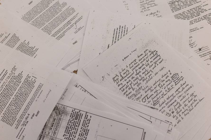 Documents related to the 1963 assassination of President John F. Kennedy released following an order from U.S. President Donald Trump, in Washington D.C.