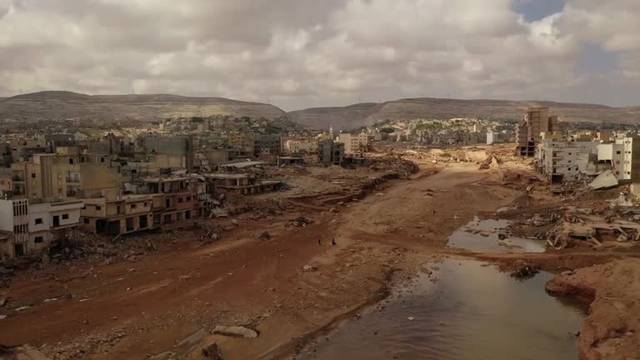 Drone footage show Derna ten days after devastating floods
