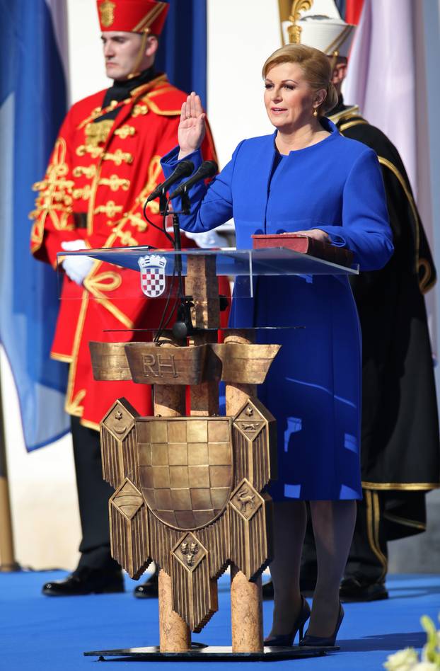 Zagreb: Inauguracija predsjednice Kolinde Grabar Kitarovi? na Trgu sv. Marka