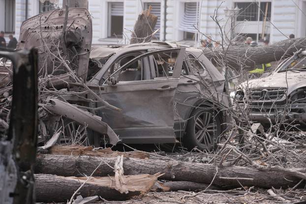 Aftermath of a Russian missile attack in Sumy