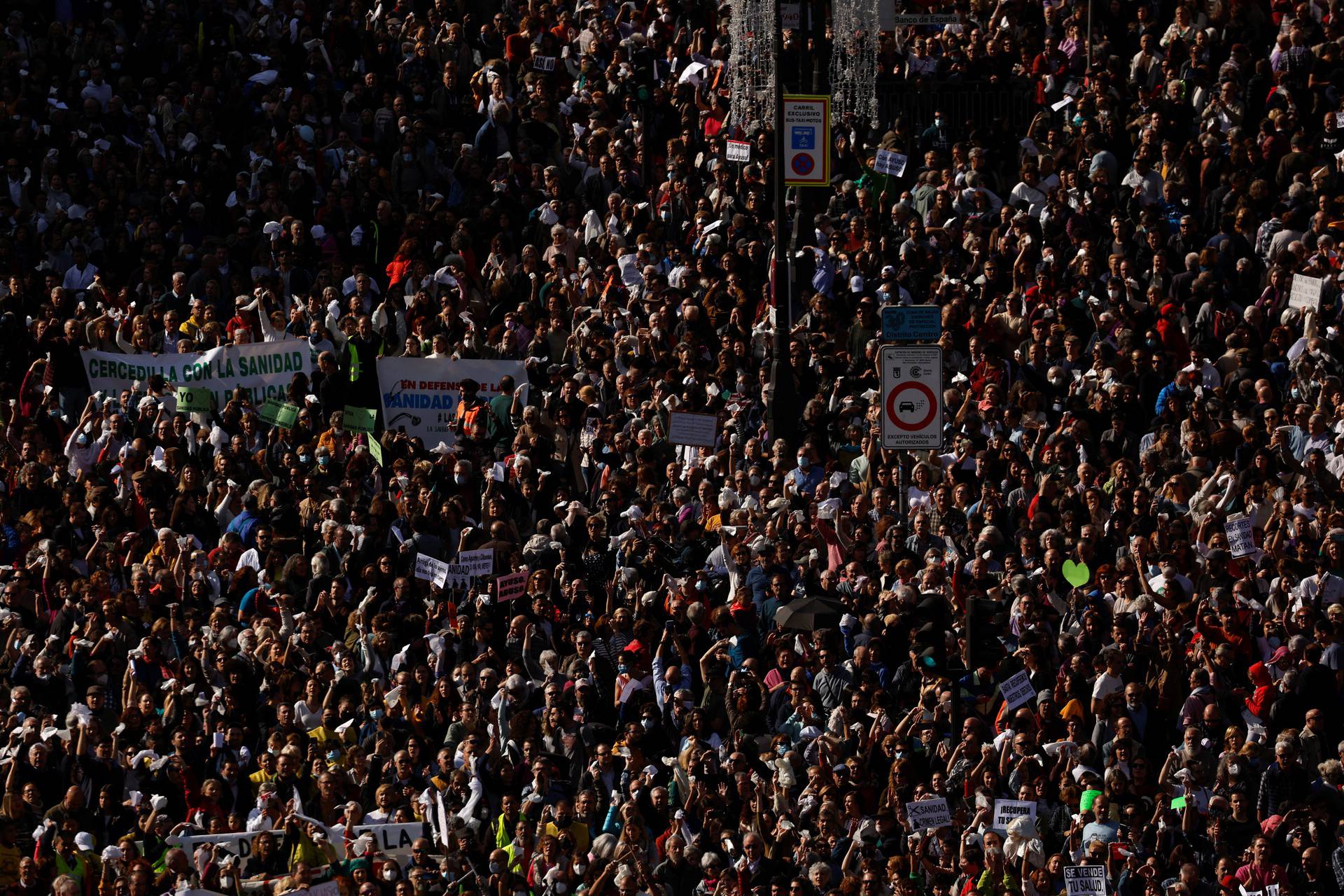 March against the public health care project, in Madrid