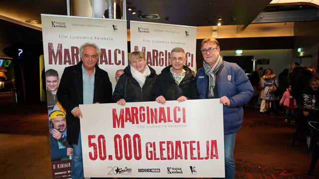 Sretnog 50.000-og gledatelja 'Marginalci' su u kinu u Zagrebu nagradili druženjem uz večeru