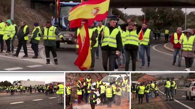 VIDEO Nastavljaju se prosvjedi poljoprivrednika u Španjolskoj: 'Ovako dalje više ne može...'