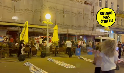 VIDEO Ni vjetar i ki&scaron;a ih ne ometaju: Sve na Trgu poru&scaron;eno, ali navija&ccaron;i spremni &ccaron;ekaju
