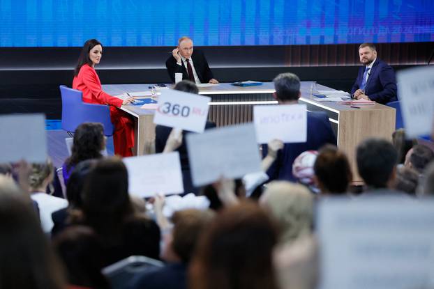 Russia's President Putin holds the annual press conference in Moscow