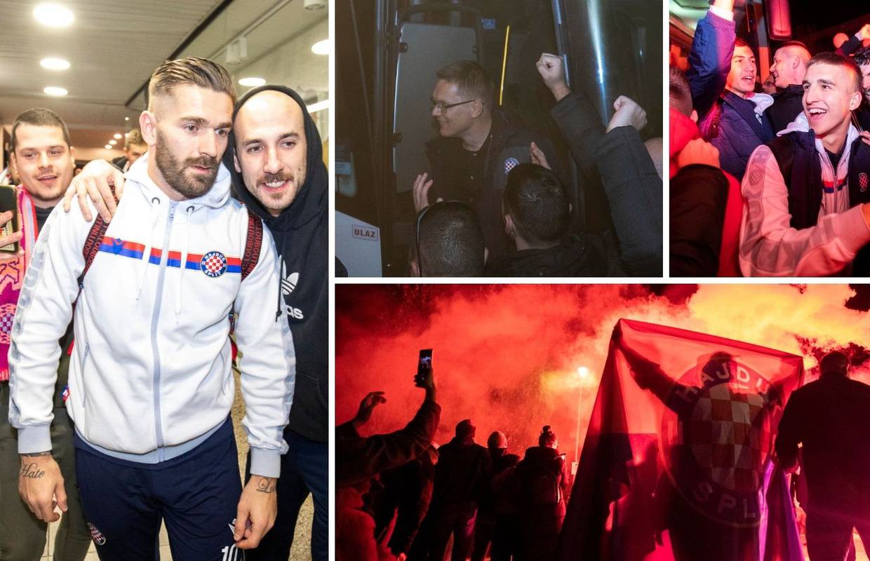 Vatreni doček u Splitu! Junaka derbija Livaju navijači nosili na ramenima: 'Volim te, Hajduče!'