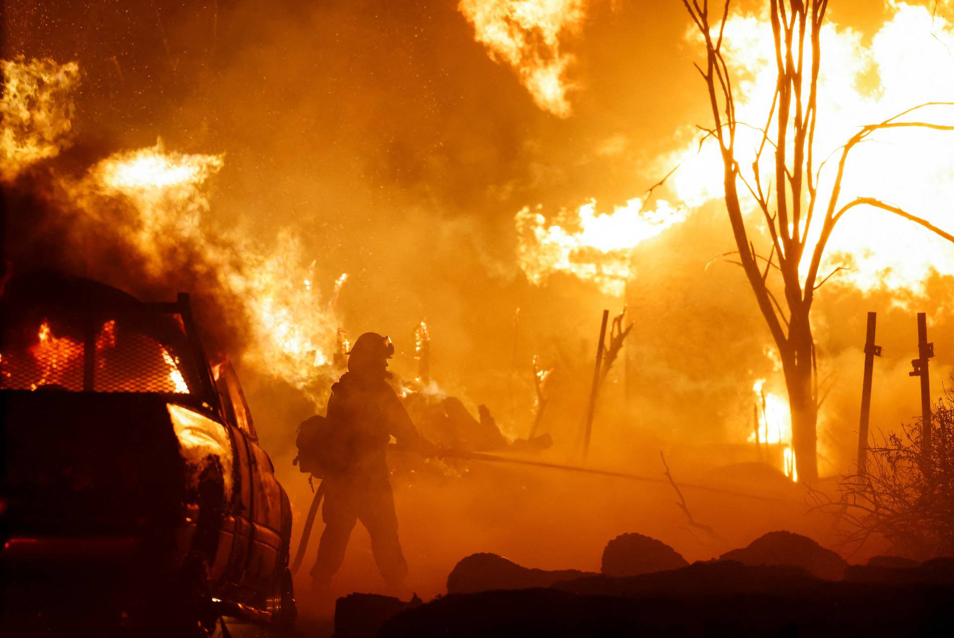 Firefighters tackle the Park Fire near Chico