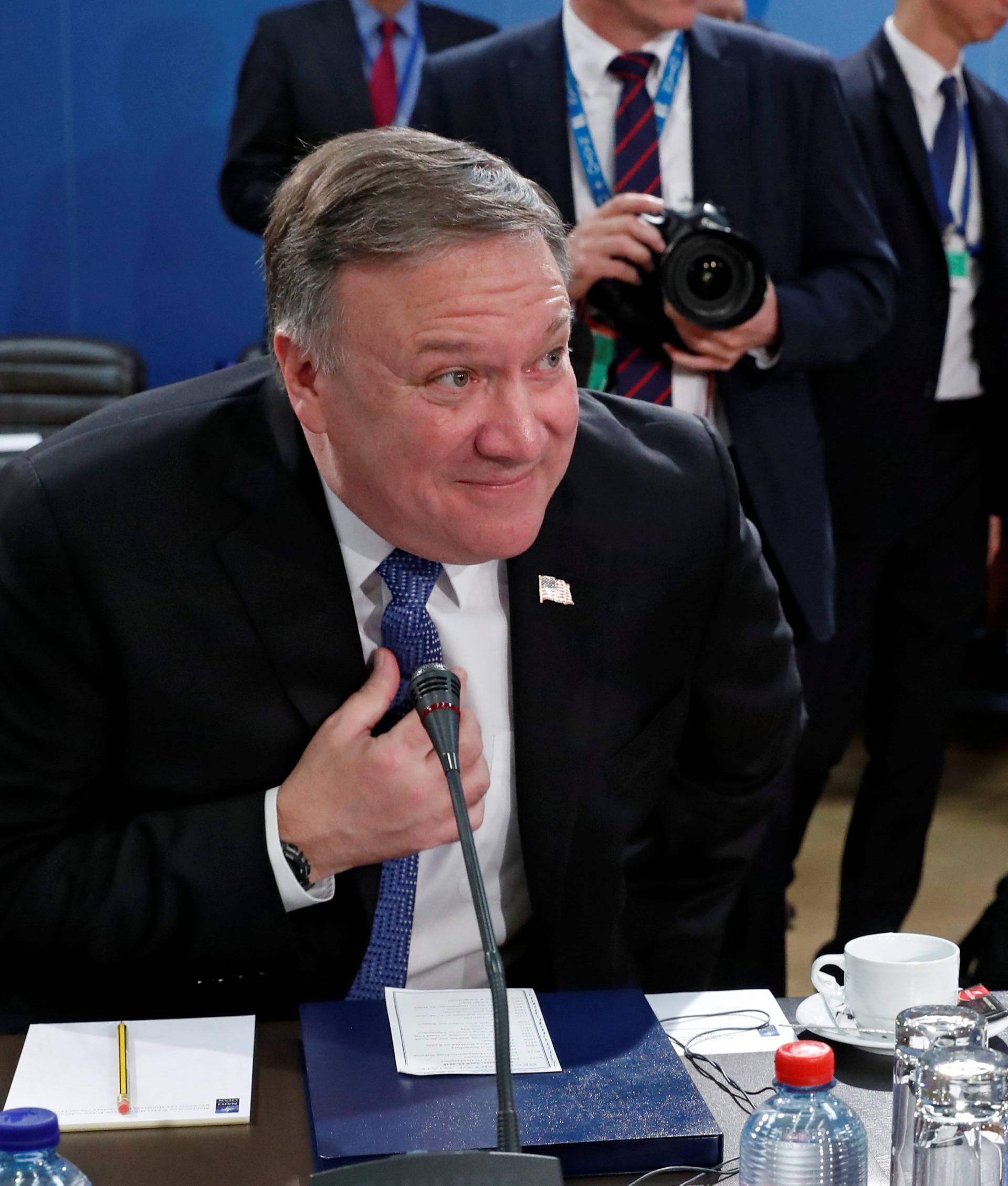 U.S. Secretary of State Mike Pompeo attends a NATO foreign ministers meeting at the Alliance's headquarters in Brussels