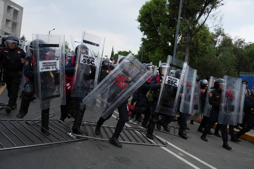 Protest march ahead of the opening match of the 2026 FIFA World Cup, in Mexico City