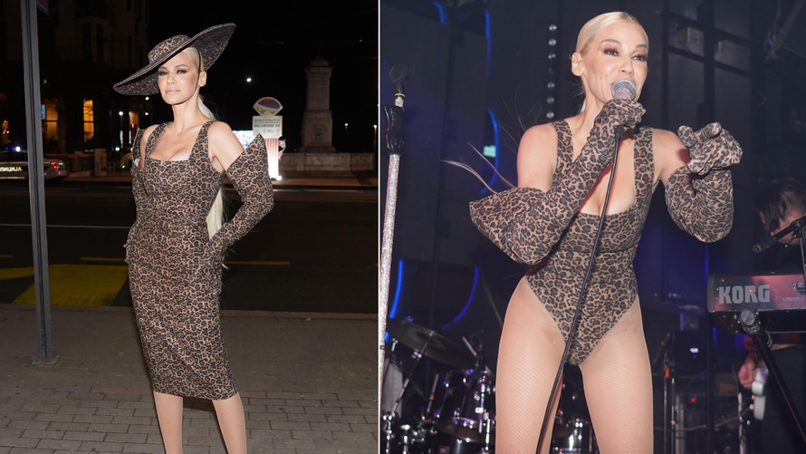 Nataša Bekvalac zapjevala u uskom bodiju tigrastog uzorka i podigla atmosferu u klubu