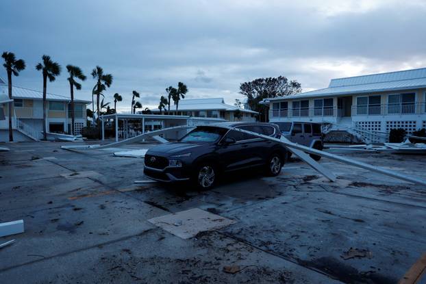 Aftermath of Hurricane Milton's landfall, in Venice