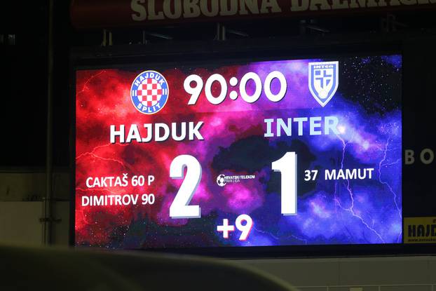 Split: Hrvatski Telekom Prva liga, 27. kolo, HNK Hajduk - NK Inter Zaprešić