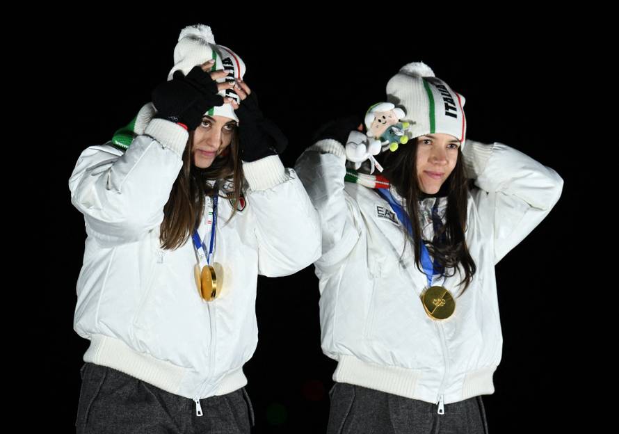 Luge - Women's Doubles Victory Ceremony