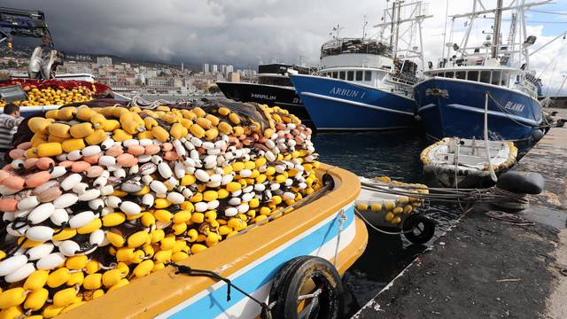 Rijeka: Ribari iskrcavaju ribu nakon ribolova u Kvarnerskom zaljevu