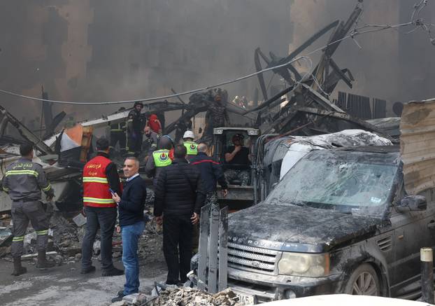 Site of an Israeli strike in Beirut