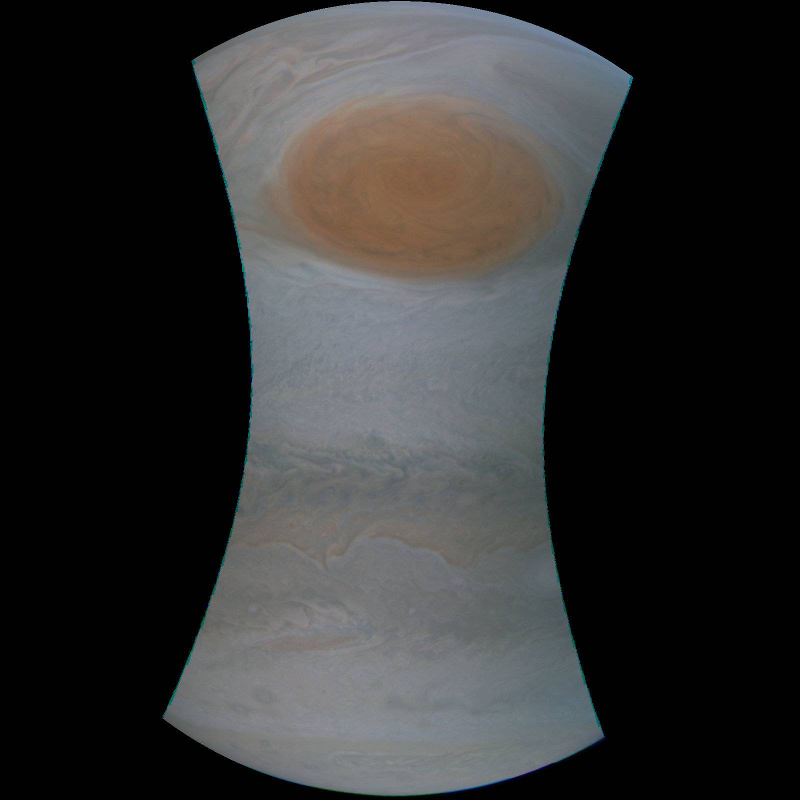 NASA Juno spacecraft photo of the Great Red Spot on Jupiter