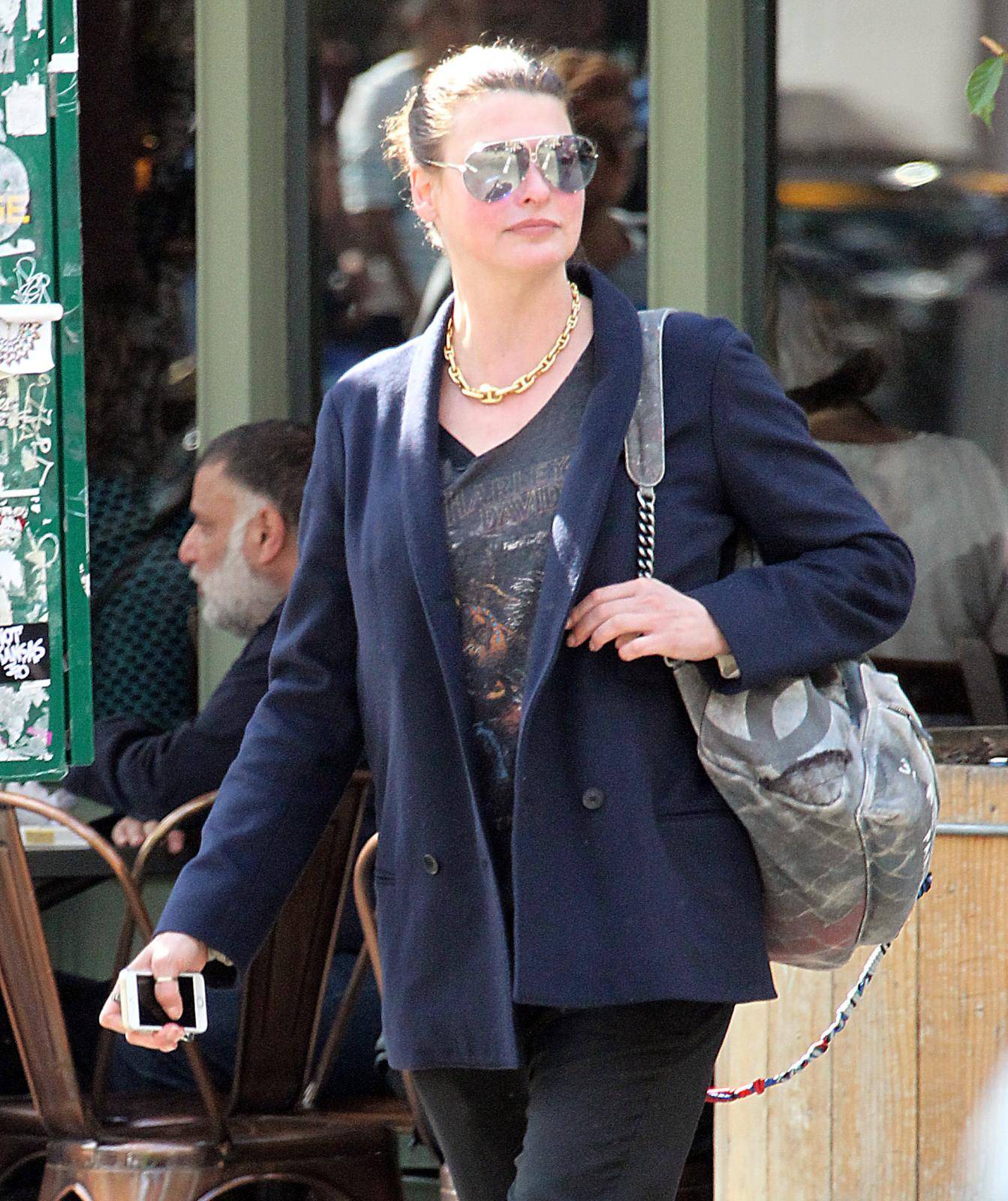 Linda Evangelista out in New York