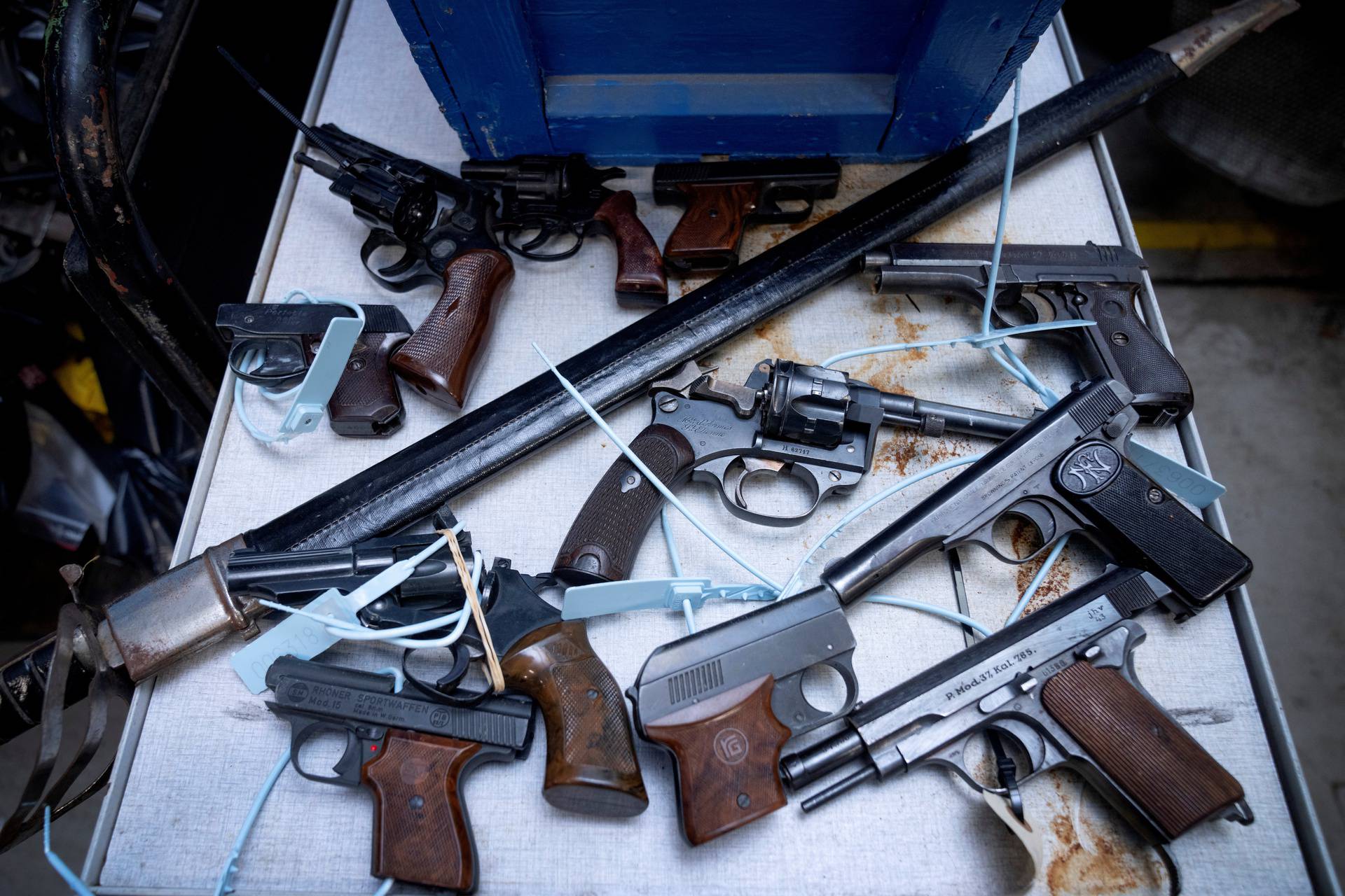 East Jutland Police showcases weapons given in with amnesty, in Aarhus